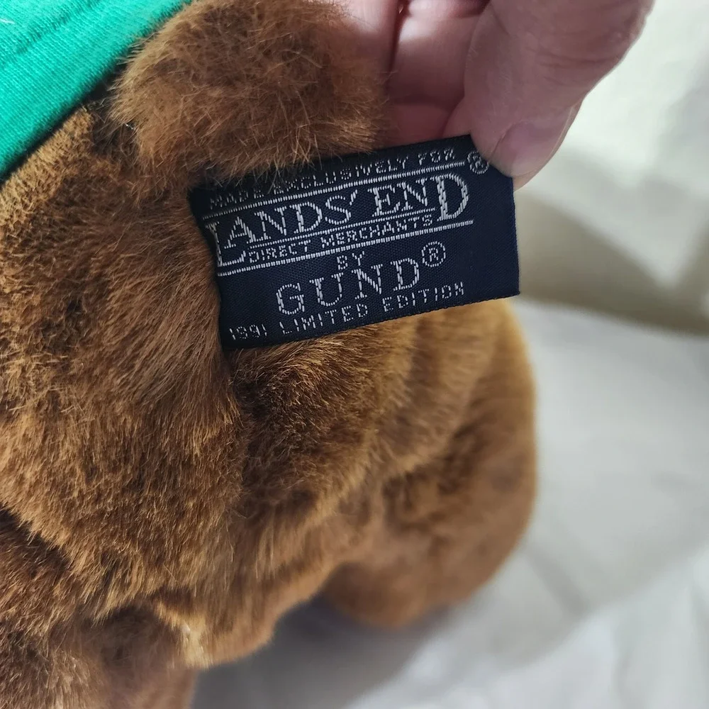 Vintage 1991 Gund Lands End Coach Teddy‎ Bear Limited Edition Plush Whistle Hat